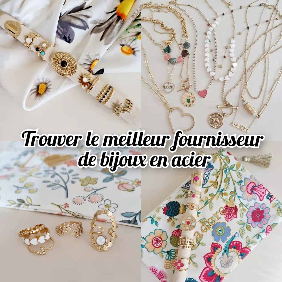 Présentation de bijoux en acier inoxydable du fournisseur français Bi&jou